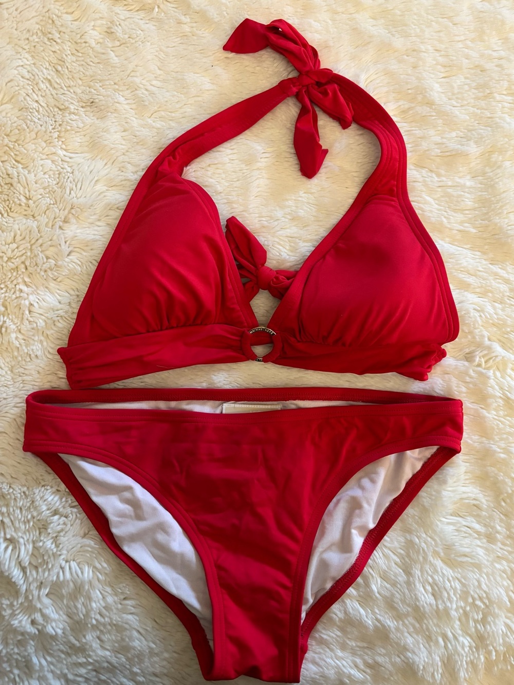 Michael Kors Red Bikini with Gold Ring Detail, Small